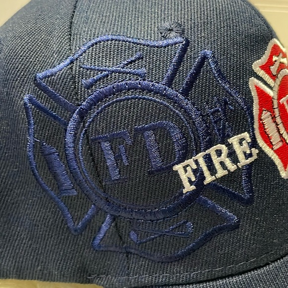 Fire Department Navy Blue Embroidered Baseball Cap - Picture 11 of 12